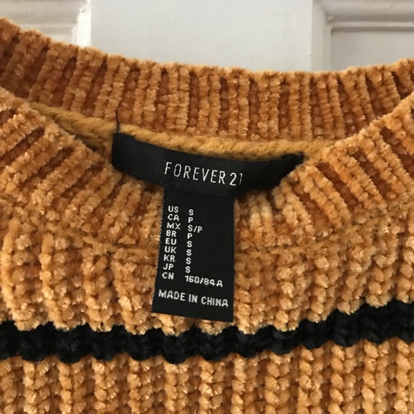 Honey and black-striped knit sweater!! Cropped!! - Picture 3 of 3